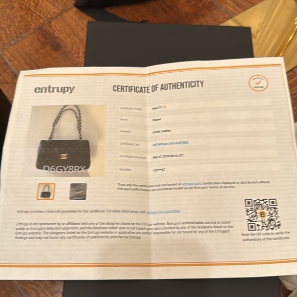 Chanel Medium black double flap Caviar leather with gold hardware  - Picture 8 of 8